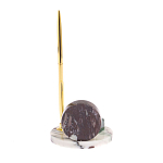 Часы настольные с шариковой металлической ручкой из натурального камня Stone Clock варинант исполнения - 3 | Loft Concept в Красноярске