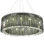 Круглая люстра с хрустальными подвесками хром Crystal Art Chrome Green Chandelier 16 варинант исполнения - 1 | Loft Concept в Красноярске