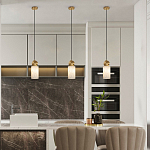 Подвесной светильник светодиодный с цилиндрическим плафоном Stone Helios варинант исполнения - 6 | Loft Concept в Красноярске