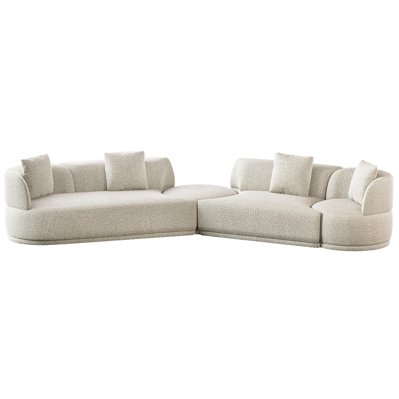 Угловой диван Calypso с поворотным механизмом и пуфом   Бежевый в Красноярске | Loft Concept 