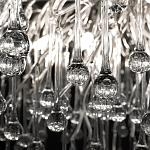 Люстра подвесная с прозрачными стеклянными подвесками в форме капель Диаметр 80 см Droplet Chandelier варинант исполнения - 10 | Loft Concept в Красноярске