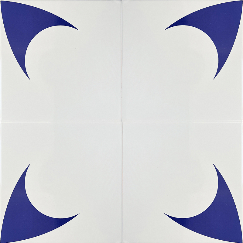 Дизайнерская плитка с узором Комета 2 Белый Синий в Красноярске | Loft Concept 