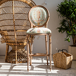 Барный стул из массива бука светло-зеленый с растительным орнаментом Raffael Angel Green Bar stool варинант исполнения - 7 | Loft Concept в Красноярске