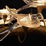 Люстра подвесная с прозрачными стеклянными птичками на ветвях Диаметр 80 см Serip Voa варинант исполнения - 10 | Loft Concept в Красноярске