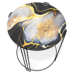 Стол журнальный круглый со столешницей из стекла Gold and Black Marble варинант исполнения - 2 | Loft Concept в Красноярске
