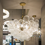 Люстра подвесная с рифлёными стеклянными шарами в форме воздушного облака Berries Chandelier варинант исполнения - 4 | Loft Concept в Красноярске