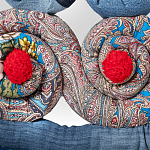 Кукла из одежды и павлопосадских платков Rusalka Blue Jeans варинант исполнения - 3 | Loft Concept в Красноярске