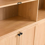 Книжный шкаф из массива сосны с металлической лестницей Burton Wood Cabinet варинант исполнения - 7 | Loft Concept в Красноярске