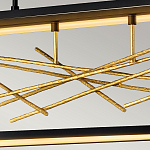 Люстра прямоугольная черного цвета с декором в виде ветвей в золотой отделке Hinkley варинант исполнения - 6 | Loft Concept в Красноярске