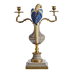 Подсвечникв образе попугая из фарфора с бронзовыми элементами Eden Garden варинант исполнения - 3 | Loft Concept в Красноярске