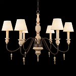 Люстра на металлическом основании с 6-ю белыми тканевыми абажурами Terrain варинант исполнения - 6 | Loft Concept в Красноярске