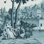 Обои ручная роспись Views of Italy Mare Verde варинант исполнения - 1 | Loft Concept в Красноярске