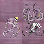 Плитка с узором Осьминог велосипедист варинант исполнения - 2 | Loft Concept в Красноярске