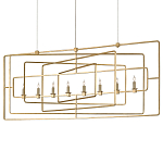 Люстра золотая из пересекающихся прямоугольных элементов Thin Intersecting Rectangles варинант исполнения - 2 | Loft Concept в Красноярске