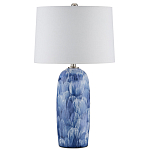 Настольная лампа керамическая с бело-синими мазками Painterly Strokes варинант исполнения - 3 | Loft Concept в Красноярске