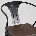 Черный глянцевый стул с сиденьем из натурального дерева TOLIX варинант исполнения - 6 | Loft Concept в Красноярске