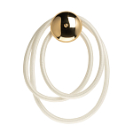 Бра с круглым золотистым основанием и белыми изогнутыми световыми линиями Luke Lampco Tracer Lamp варинант исполнения - 1 | Loft Concept в Красноярске