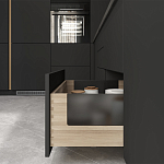 Черный матовый кухонный гарнитур с фасадом под дерево Renart Kitchen Set варинант исполнения - 2 | Loft Concept в Красноярске