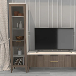 Витрина левая 1-дверная с ящиком и 5-ю белыми полками Harper Line варинант исполнения - 1 | Loft Concept в Красноярске