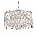 Люстра круглая с хрустальными подвесками на серебряном каркасе Roul Crystal Light варинант исполнения - 5 | Loft Concept в Красноярске