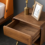 Прикроватная деревянная тумба с ящиком и нишей для хранения Moon Walnut Furniture варинант исполнения - 2 | Loft Concept в Красноярске