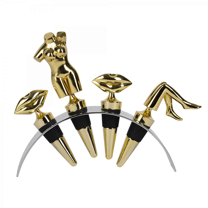 Набор пробок для бутылок ACOLYTE WINE STOPPER Латунь в Красноярске | Loft Concept 