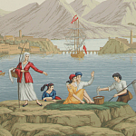 Обои ручная роспись Views of Italy Olive варинант исполнения - 2 | Loft Concept в Красноярске