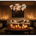 Люстра круглая на золотом каркасе с цветочным декором Miscellaneous herbs варинант исполнения - 7 | Loft Concept в Красноярске