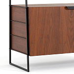 Стеллаж из стали и орехового дерева Derek Wood Rack варинант исполнения - 4 | Loft Concept в Красноярске