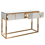 Консоль с ящиками зеркальная с золотым декором Gold Painted Mirror Console варинант исполнения - 2 | Loft Concept в Красноярске