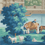 Обои ручная роспись Monuments of Paris Jacquemart on scenic paper варинант исполнения - 2 | Loft Concept в Красноярске