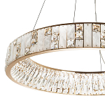 Кольцевая люстра с декором из мрамора и хрусталя Dione Ring Marble Crystal Chandelier варинант исполнения - 2 | Loft Concept в Красноярске