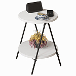 Стол приставной с 2-мя круглыми белыми столешницами ESSEL SIDE TABLE WHITE варинант исполнения - 1 | Loft Concept в Красноярске