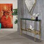 Консоль овальной формы золотая с полкой для хранения Craig варинант исполнения - 4 | Loft Concept в Красноярске