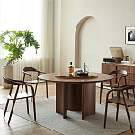 Стол обеденный круглый с двойной столешницей Walnut Wood Table варинант исполнения - 2 | Loft Concept в Красноярске