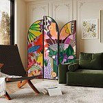 Ширма цветочный принт Colored Partition варинант исполнения - 3 | Loft Concept в Красноярске