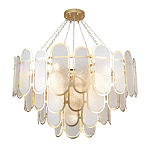 Люстра с многослойным эффектом из овальных элементов из непрозрачного стекла Conformation варинант исполнения - 4 | Loft Concept в Красноярске