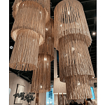 Люстра круглая трехъярусная из бахромы Milk Gradient Braided Fringe варинант исполнения - 5 | Loft Concept в Красноярске