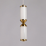 Подвесной светильник с двумя белыми рифлеными цилиндрическими плафонами Golden Swirl варинант исполнения - 4 | Loft Concept в Красноярске