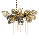 Люстра подвесная с 22-мя гранёными стеклянными плафонами с вертикальными подвесками Gilded Mirage  варинант исполнения - 7 | Loft Concept в Красноярске