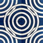 Дизайнерская плитка с узором Круги синяя варинант исполнения - 1 | Loft Concept в Красноярске