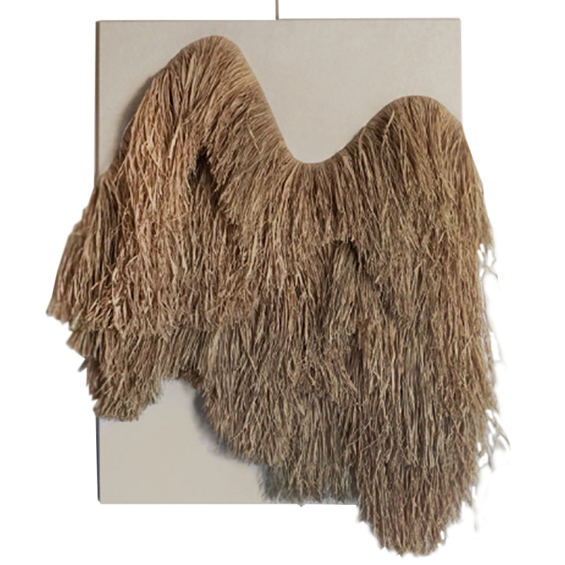 Декор настенный из соломы рафия CANVAS RAFFIA Decor Коричневый Бежевый в Красноярске | Loft Concept 