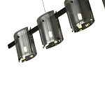 Подвесной светильник светодиодный с 5-ю цилиндрическими плафонами светло-серого цвета из стекла и стали Andrea Сhandelier Grey варинант исполнения - 2 | Loft Concept в Красноярске