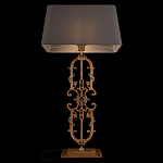 Настольная лампа на ажурном чугунном основании с тканевым серым абажуром Openwork Lamp варинант исполнения - 4 | Loft Concept в Красноярске