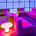 Дизайнерский кофейный стол на круглых ножках Poltronova T02 Pink Coffee Table варинант исполнения - 15 | Loft Concept в Красноярске