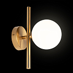 Бра с золотым основанием и белым плафоном в форме шара Bubble варинант исполнения - 2 | Loft Concept в Красноярске