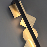 Бра вертикальное черного цвета с золотыми кругами и квадратами Gravyura варинант исполнения - 2 | Loft Concept в Красноярске