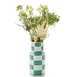 Ваза из фаянса Brighter than the Stars с шахматным принтом бирюзового цвета  варинант исполнения - 3 | Loft Concept в Красноярске