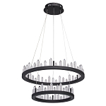 Люстра с двумя кольцами черного цвета с хрустальными элементами QUARTZ CRYSTAL варинант исполнения - 2 | Loft Concept в Красноярске