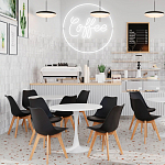 Стул с основой из пластика и мягким сиденьем Arvika Black варинант исполнения - 8 | Loft Concept в Красноярске